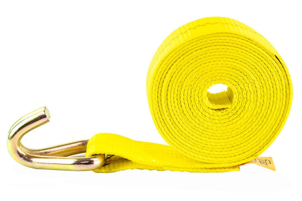 4'' x 30' Winch Strap with Wire Hooks – Heavy-Duty Truck Tie-Down for Secure Cargo Transport