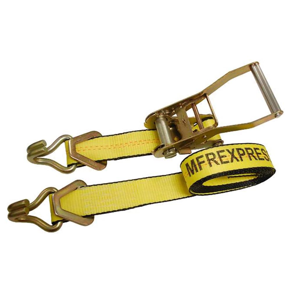 2x12' Ratchet Strap w/ Wire Hooks Forged D Ring Heavy Duty