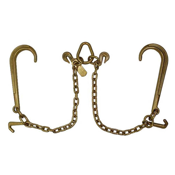 Tow Chain J Hook 15'' V Bridle Mini J Hook 5/16'' Chain 2' Legs